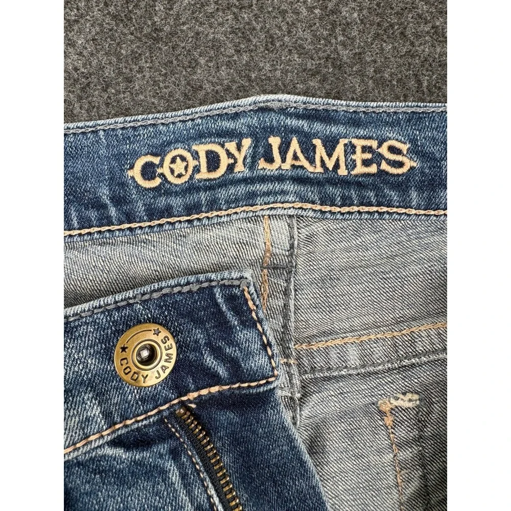 Cody James Mens Medium Wash Bootcut Western Denim Jeans 31x32 (FITS 32x31)